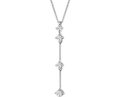 Naszyjnik z białego złota z brylantami - 0,27 ct - próba 585