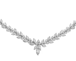 Naszyjnik z białego złota z diamentami - 11,78 ct - próba 750