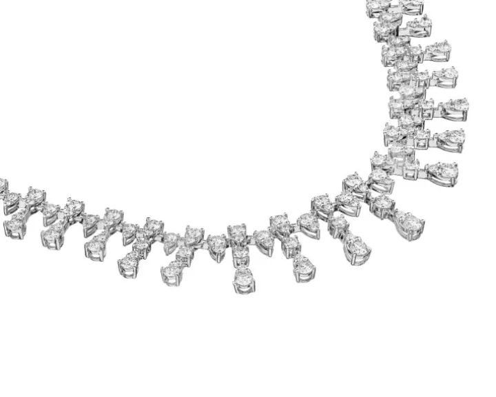 Naszyjnik z białego złota z brylantami - 4,79 ct - próba 750