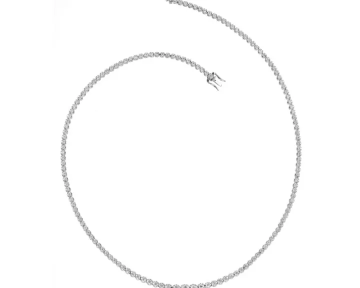 Naszyjnik z białego złota z brylantami - 43 cm, - 3,00 ct - próba 750