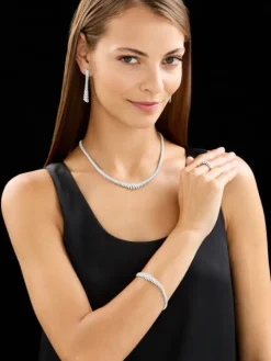 Naszyjnik z białego złota z brylantami - 43 cm - 6,40 ct - próba 750