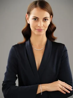 Naszyjnik z białego złota z brylantami - 1,16 ct - próba 585