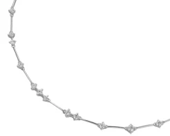 Naszyjnik z białego złota z brylantami - 43 cm - 1,12 ct - próba 750