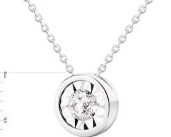 Naszyjnik z białego złota z brylantem - 0,10 ct - próba 375