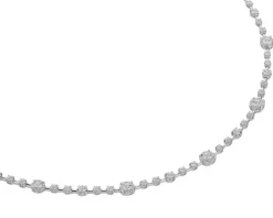 Naszyjnik z białego złota z brylantami - 42 cm - 5,00 ct - próba 750