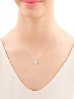 Naszyjnik z białego złota z diamentami - 0,56 ct - próba 585