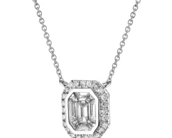 Naszyjnik z białego złota z diamentami - 0,50 ct - próba 750