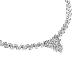 Naszyjnik z białego złota z brylantami - 43 cm - 4,59 ct - próba 750