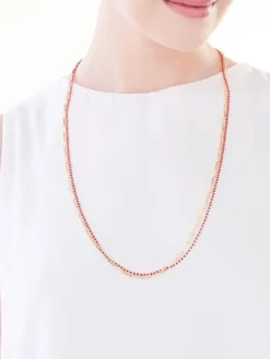 Naszyjnik z brązu pozłacany z kryształem