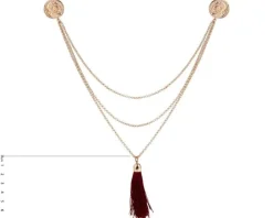Naszyjnik z brązu pozłacany szampański - chwost, moneta