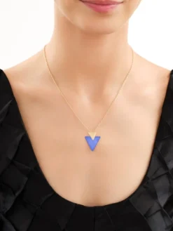 Naszyjnik z brązu pozłacany - trójkąty