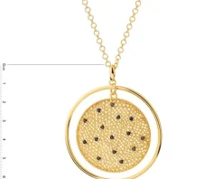 Naszyjnik z brązu pozłacany z cyrkoniami - koło