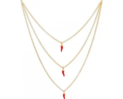 Naszyjnik z brązu pozłacany z emalią - rogi obfitości