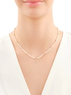 Naszyjnik  z diamentami, perłami i elementami żółtego złota - próba 585