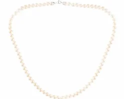 Naszyjnik z elementami z białego złota - perły