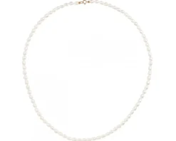 Naszyjnik z elementami z żółtego złota - perły