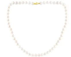Naszyjnik z elementami z żółtego złota - perły