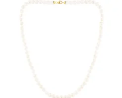 Naszyjnik z elementami z żółtego złota - perły