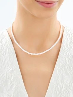 Naszyjnik z elementami z żółtego złota - perły