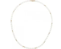 Naszyjnik z elementami z żółtego złota - perły