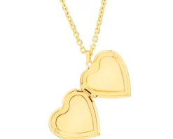 Naszyjnik z mosiądzu pozłacanego z masą perłową - puzderko - serce