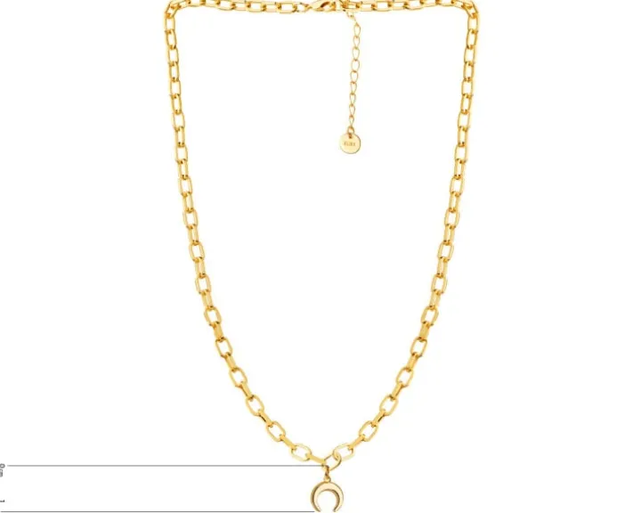 Naszyjnik z mosiądzu pozłacany - Księżyc