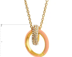 Naszyjnik z mosiądzu pozłacany z cyrkoniami i emalią