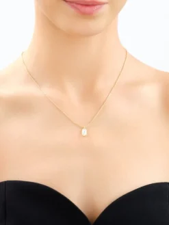 Naszyjnik z mosiądzu pozłacany z masą perłową