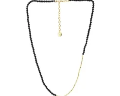 Naszyjnik z mosiądzu pozłacany z agatami