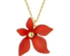 Naszyjnik z mosiądzu pozłacany - kwiat