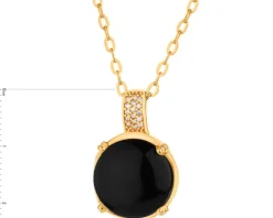 Naszyjnik z mosiądzu pozłacany z agatem i cyrkoniami