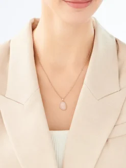 Naszyjnik z mosiądzu pozłacany z kwarcem