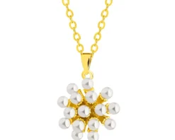 Naszyjnik z mosiądzu pozłacany z muszlą