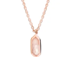 Naszyjnik z mosiądzu pozłacany z kwarcem