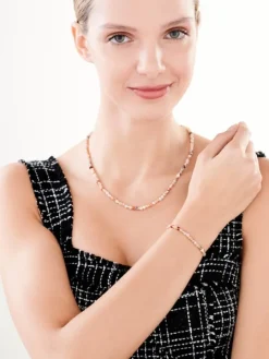 Naszyjnik z mosiądzu pozłacany z agatami