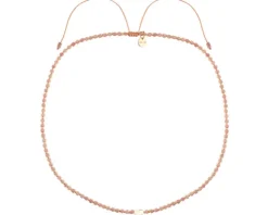 Naszyjnik z mosiądzu pozłacany z rodolitami - serce