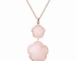 Naszyjnik z mosiądzu pozłacany z kwarcami