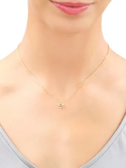 Naszyjnik z mosiądzu pozłacany z cyrkoniami - pszczółka