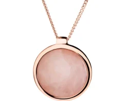 Naszyjnik z mosiądzu pozłacany z kwarcem - koło