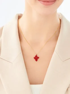 Naszyjnik z mosiądzu pozłacany - kwiat