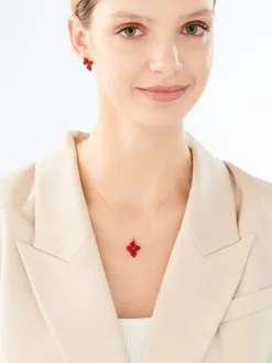 Naszyjnik z mosiądzu pozłacany - kwiat