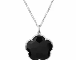 Naszyjnik z mosiądzu rodowany z agatem