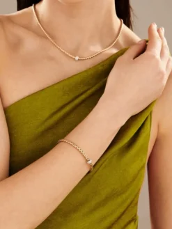 Naszyjnik z różowego i białego złota z brylantami - 0,19 ct - próba 750