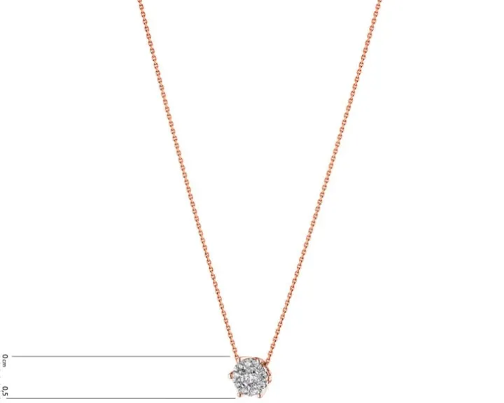 Naszyjnik z różowego i białego złota z brylantami - 0,22 ct - próba 585