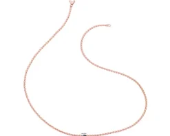 Naszyjnik z różowego i białego złota z brylantami - 43 cm - 0,17 ct - próba 750