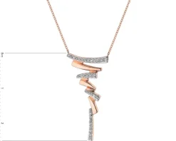 Naszyjnik z różowego złota z diamentami - 0,09 ct - próba 585