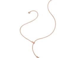 Naszyjnik z różowego złota z brylantami - 0,11 ct - próba 750