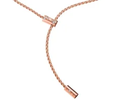 Naszyjnik z różowego złota z brylantami - 0,11 ct - próba 750