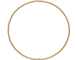 Naszyjnik z żółtego i białego złota z brylantami - 0,18 ct - próba 750