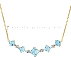 Naszyjnik z żółtego i białego złota z diamentami i topazami - próba 375